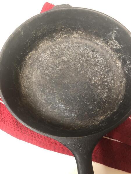 Put my super crusty beloved cast iron pan in the oven on self
