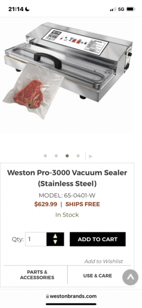 Weston® Pro-3000 Vacuum Sealer, Stainless Steel - 65-0401-W